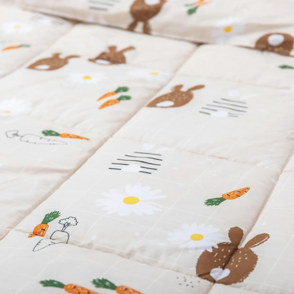 Couette imprimée enfant et sa taie d'oreiller (140 x 200 cm) Pompon Marron