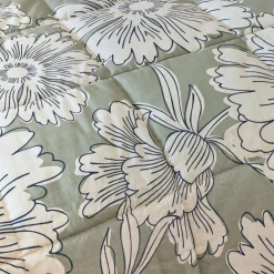 Couette imprimée et une taie d'oreiller coton (140 x 200 cm) Lara Vert