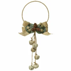 Couronne de Noël à clochette (D11 cm) Pampille Beige