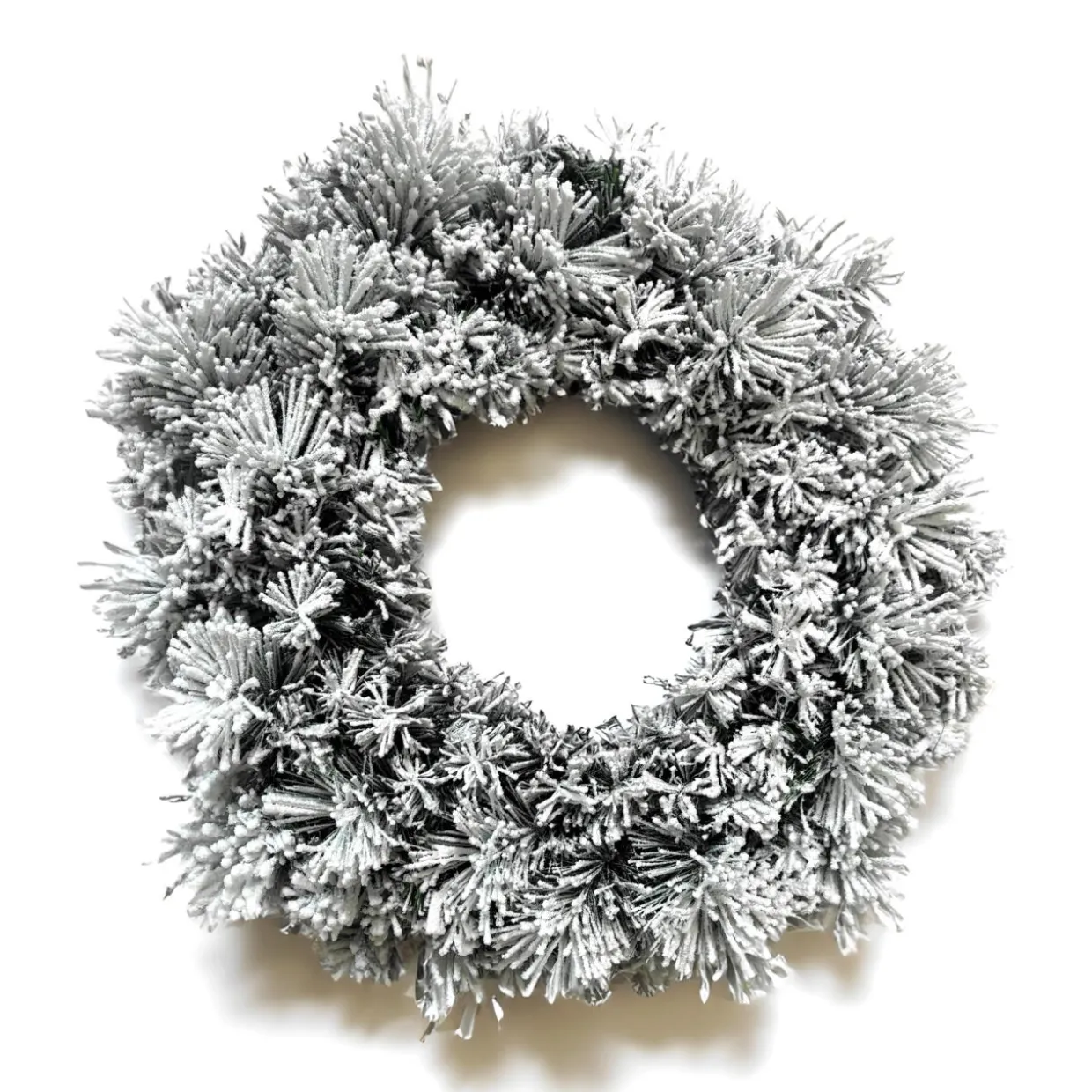 Couronne de Noël (D50 cm) Edmonton Vert enneigé