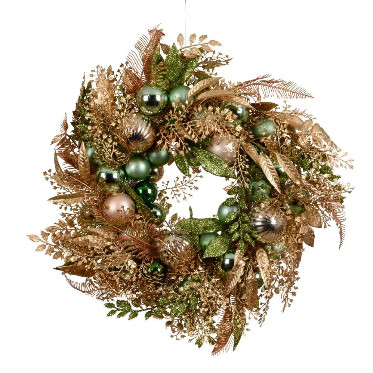 Couronne de Noël (D50 cm) Majesty Vert et doré