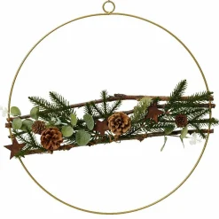 Couronne de Noël (D40 cm) Nature festive dorée