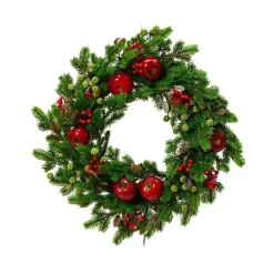Couronne de Noël (D60 cm) Pommes sucrées Rouge