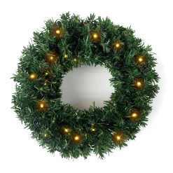 Couronne de Noël lumineuse (D40 cm) Royal Vert et blanc chaud