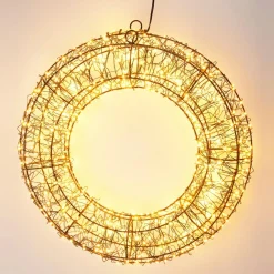 Couronne de Noël lumineuse 500 micro LED (D38 cm) Star Light Noir et blanc chaud