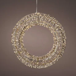 Couronne de Noël lumineuse 960 Micro LED (D70 cm) Effet flash Or et blanc chaud