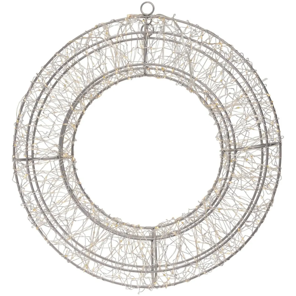 Couronne de Noël lumineuse 500 micro LED (D38 cm) Star Light Argent et blanc froid