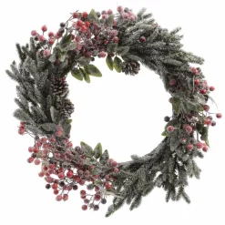 Couronne de Noël nature (D48 cm) Odesza Vert givré