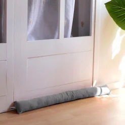 Coussin bas de porte coton recyclé (80 x 8 cm) Dune Gris clair