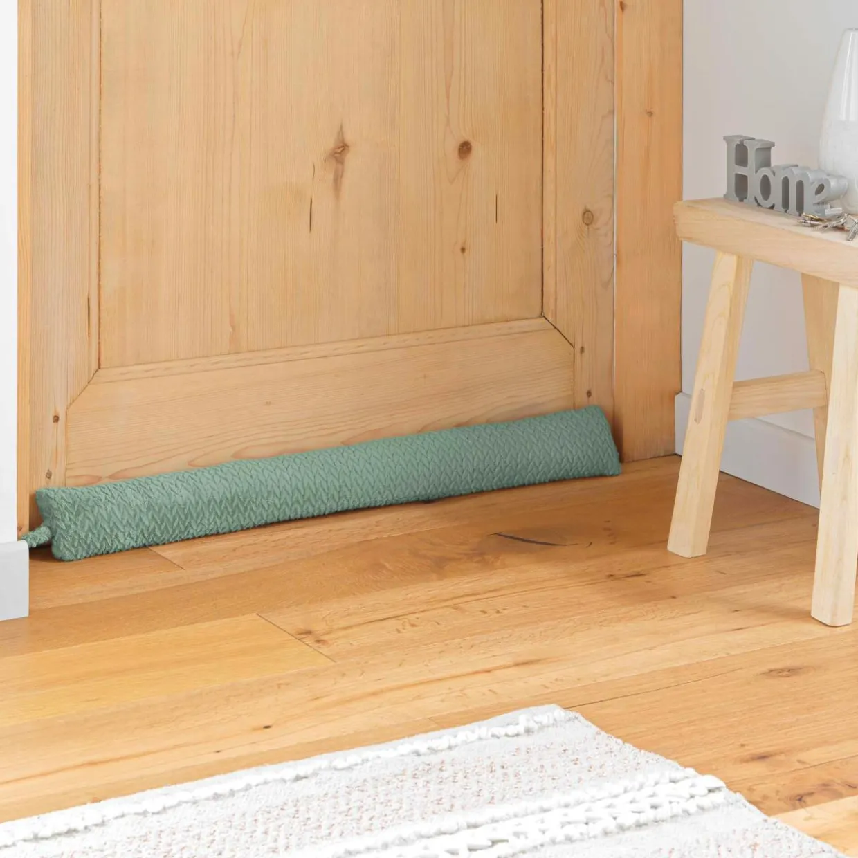 Coussin bas de porte flanelle (80 x 10 cm) Flanela Vert kaki