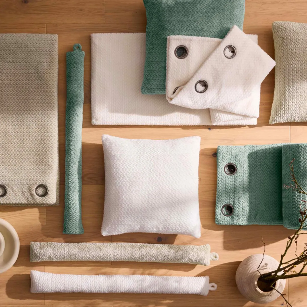 Coussin bas de porte flanelle (80 x 10 cm) Flanela Beige