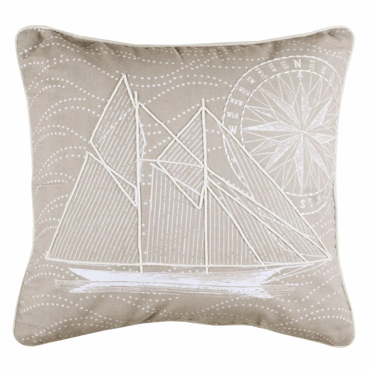 Coussin carré coton (40 cm) Yacht Gris