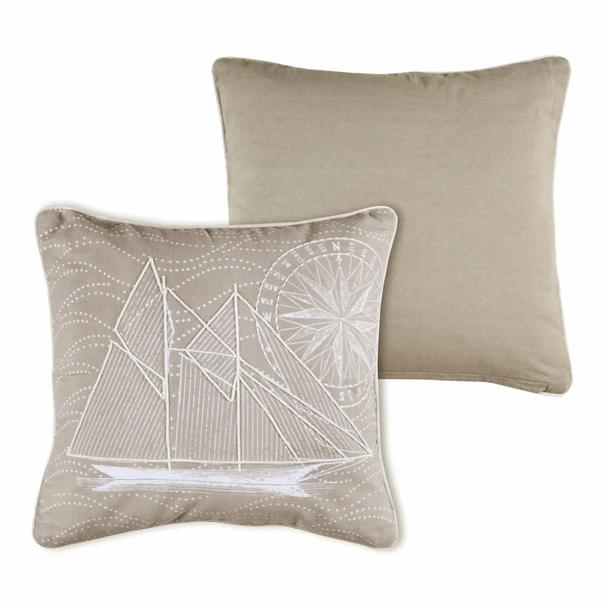 Coussin carré coton (40 cm) Yacht Gris