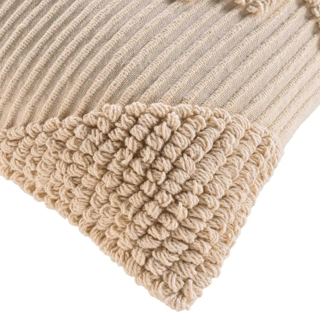 Coussin carré coton tufté (45 x 45 cm) Kamary Ecru