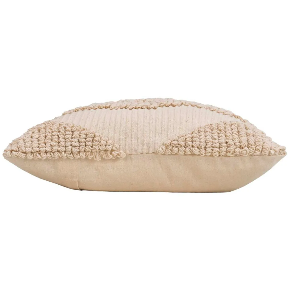 Coussin carré coton tufté (45 x 45 cm) Kamary Ecru