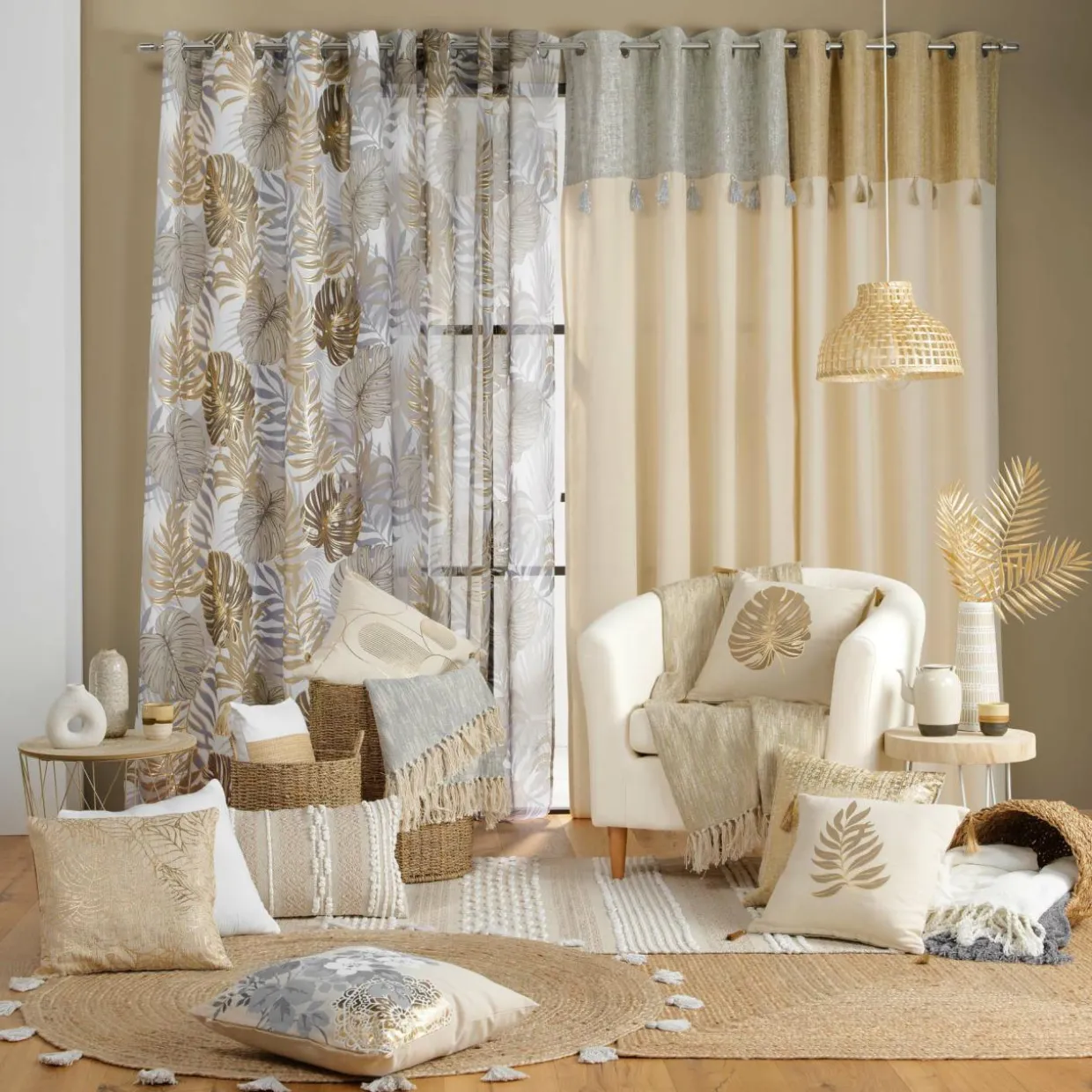 Coussin carré coton (40 x 40 cm) Blanca Beige