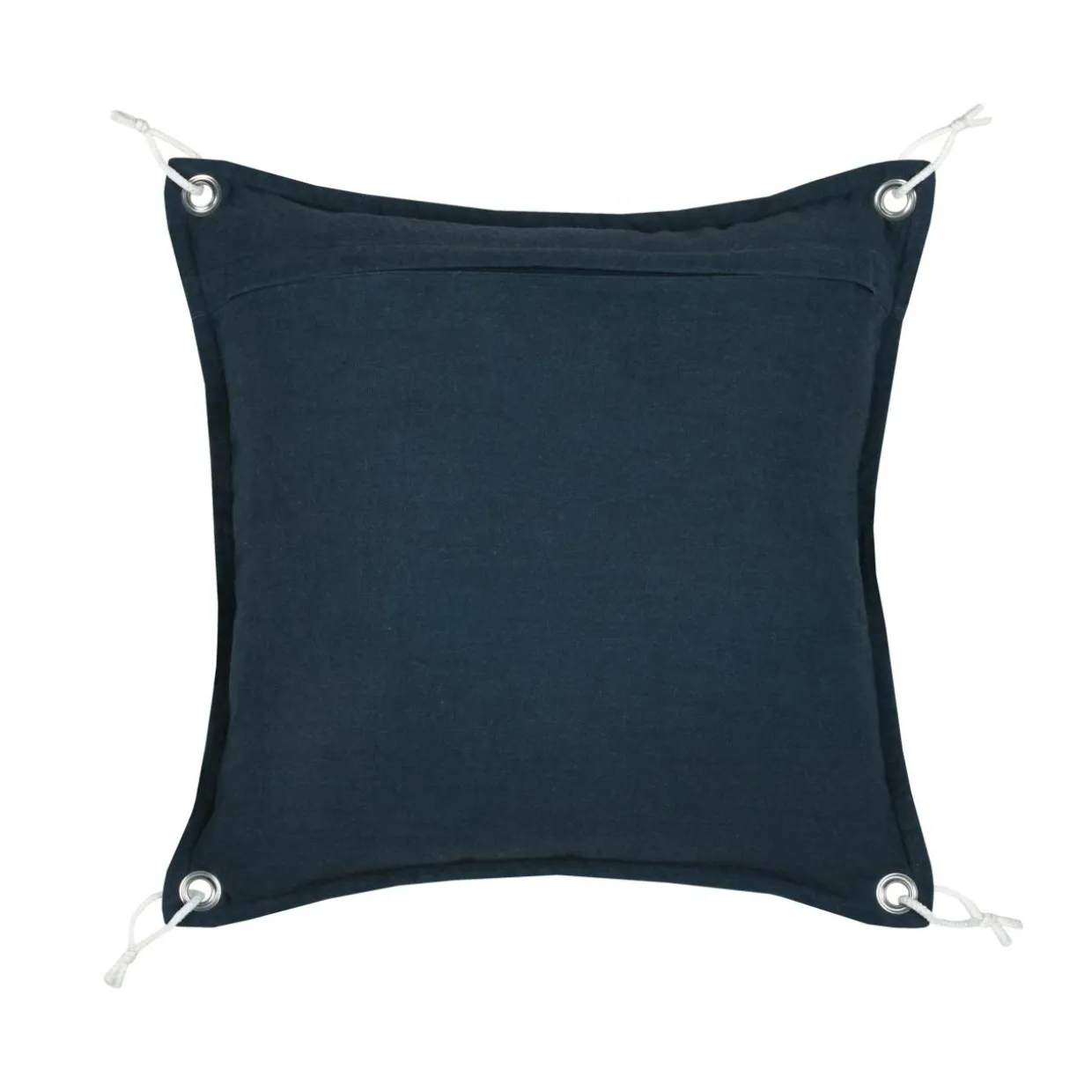 Coussin carré coton (50 x 50 cm) Bordemer Bleu marine