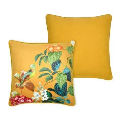 Coussin carré coton (50 x 50 cm) Emmy Jaune moutarde