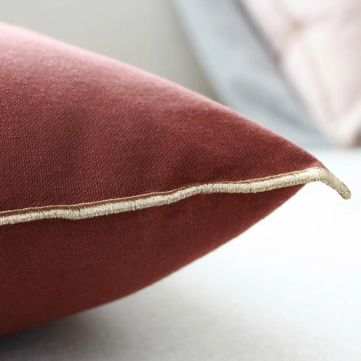 Coussin carré coton (40 x 40 cm) Harmony Rouge grenat