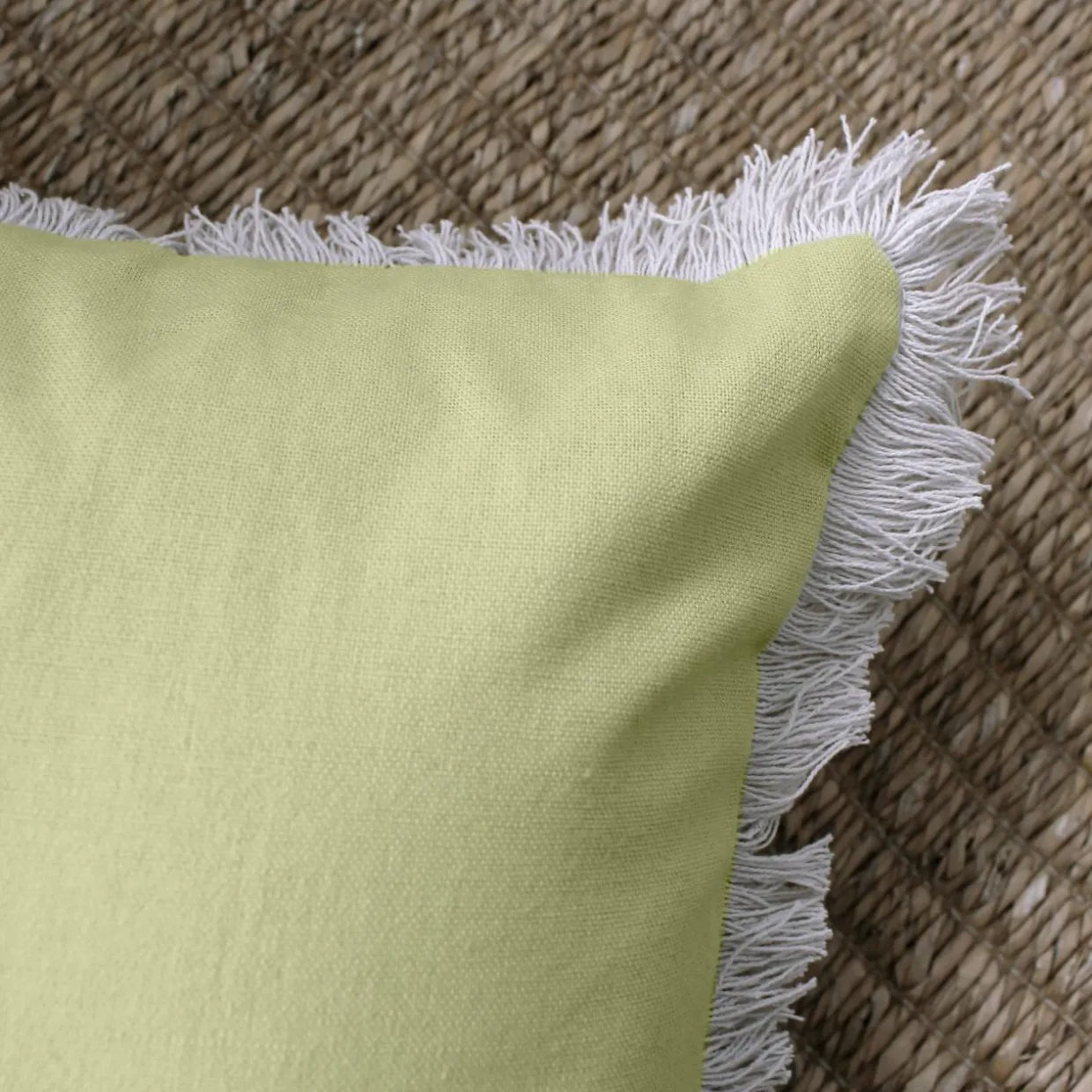 Coussin carré coton (40 x 40 cm) Herbier uni Vert tilleul