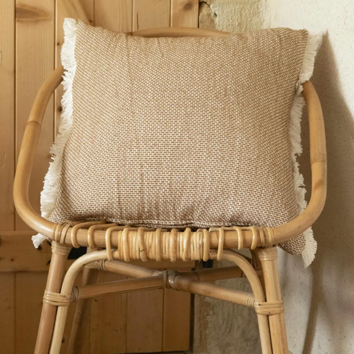 Coussin carré coton (50 x 50 cm) Jamy Marron