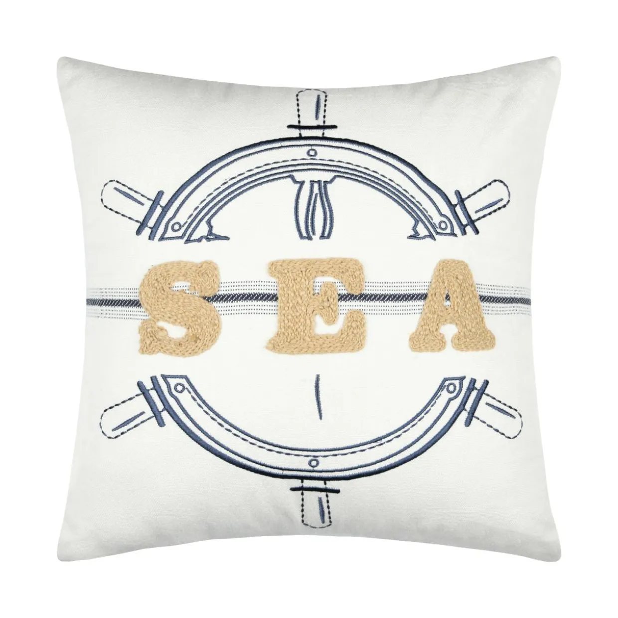 Coussin carré coton (45 x 45 cm) Maritime Bleu marine
