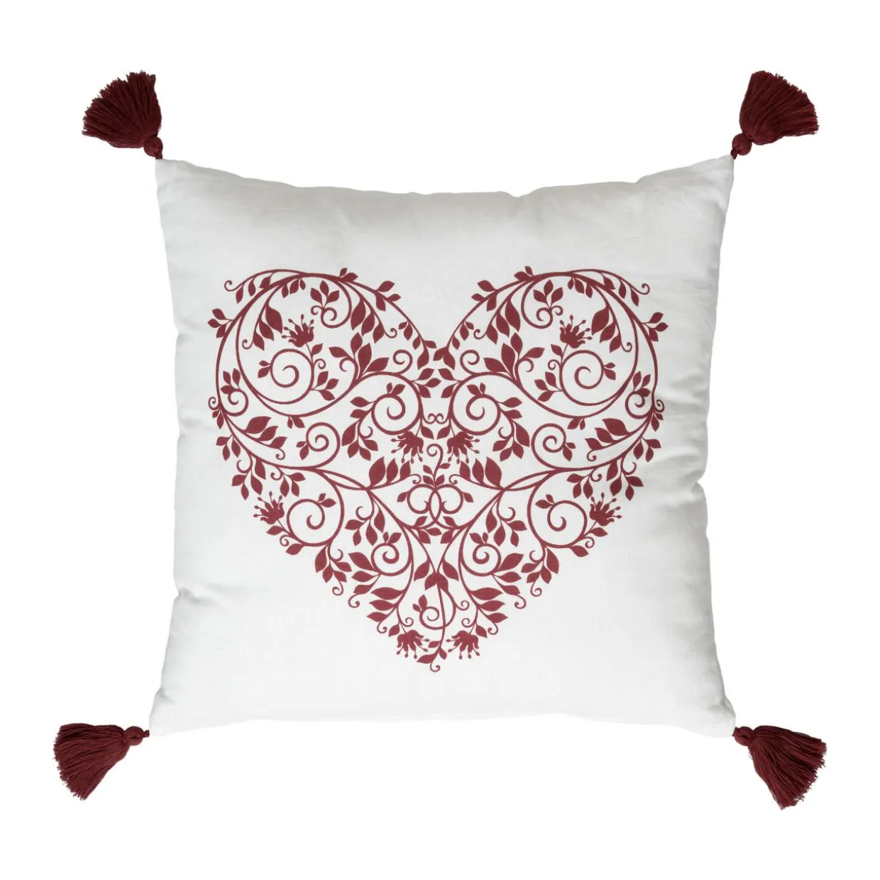 Coussin carré coton (40 x 40 cm) Megeve Rouge