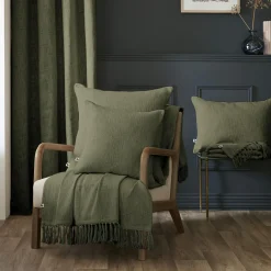Coussin carré coton (45 x 45 cm) Sixtine Vert romarin
