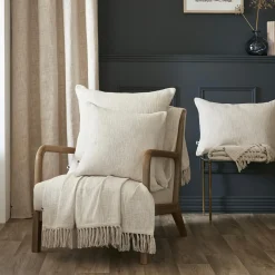 Coussin carré coton (60 x 60 cm) Sixtine Beige