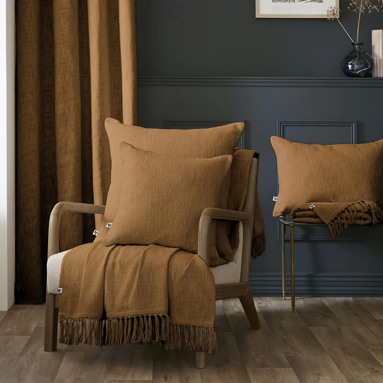 Coussin carré coton (45 x 45 cm) Sixtine Camel