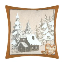 Coussin carré coton (45 x 45 cm) Wildforest Ecru