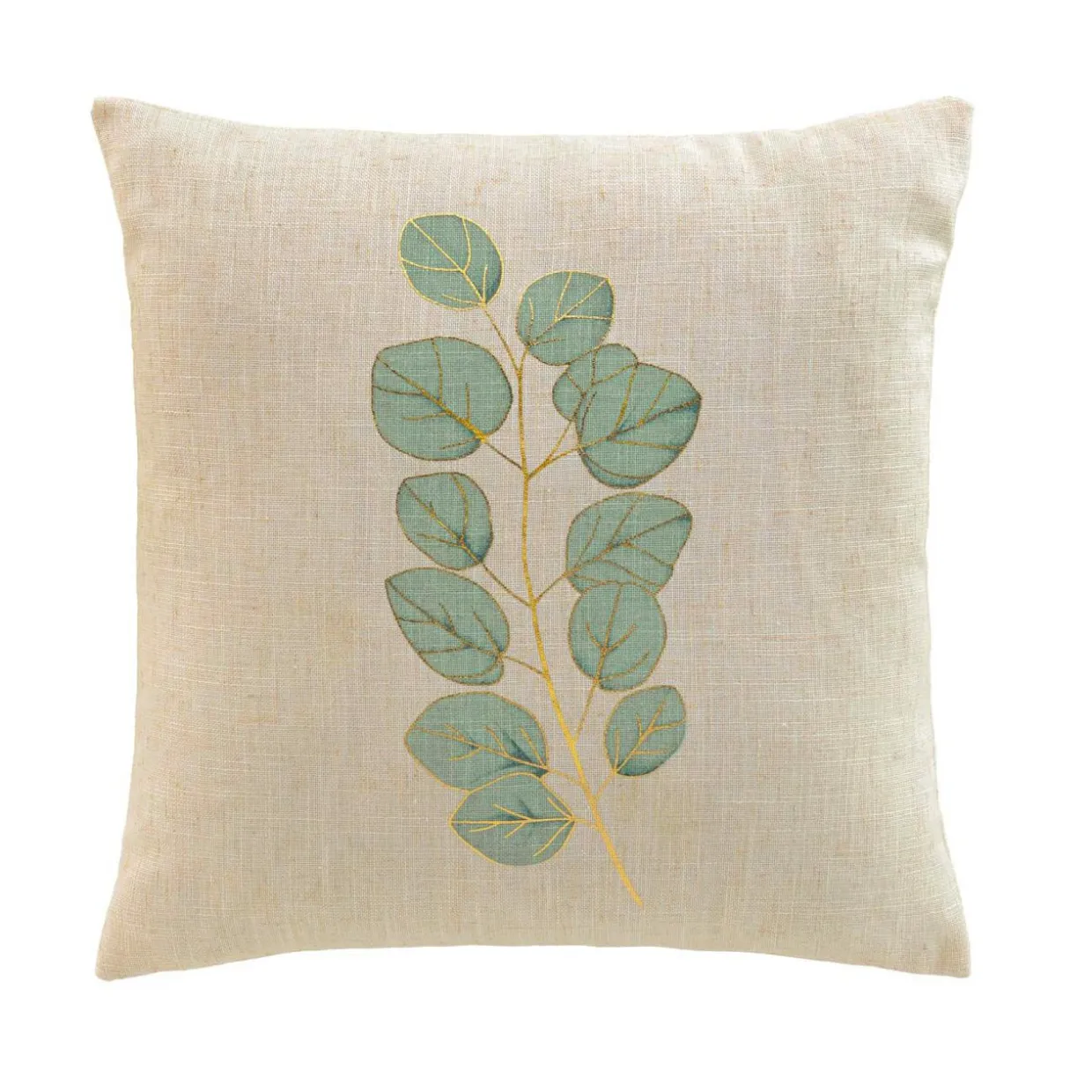 Coussin carré effet lin (45 x 45 cm) Eucalys Vert