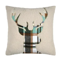 Coussin carré fausse fourrure (45 x 45 cm) Wildforest Vert