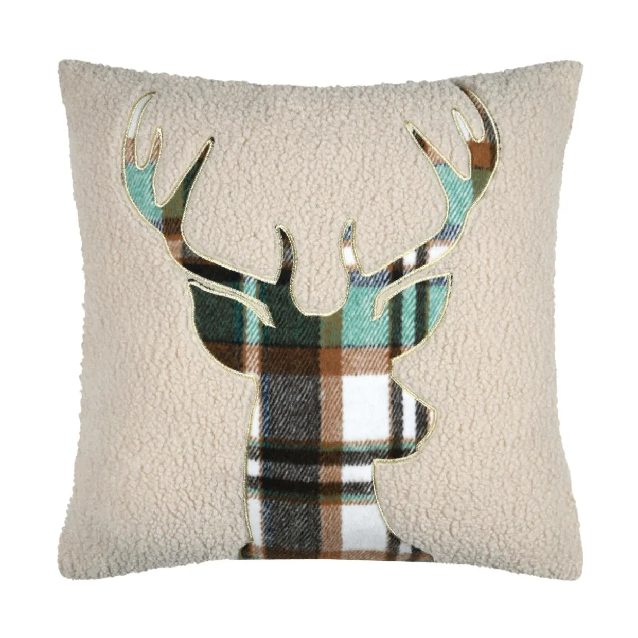 Coussin carré fausse fourrure (45 x 45 cm) Wildforest Vert