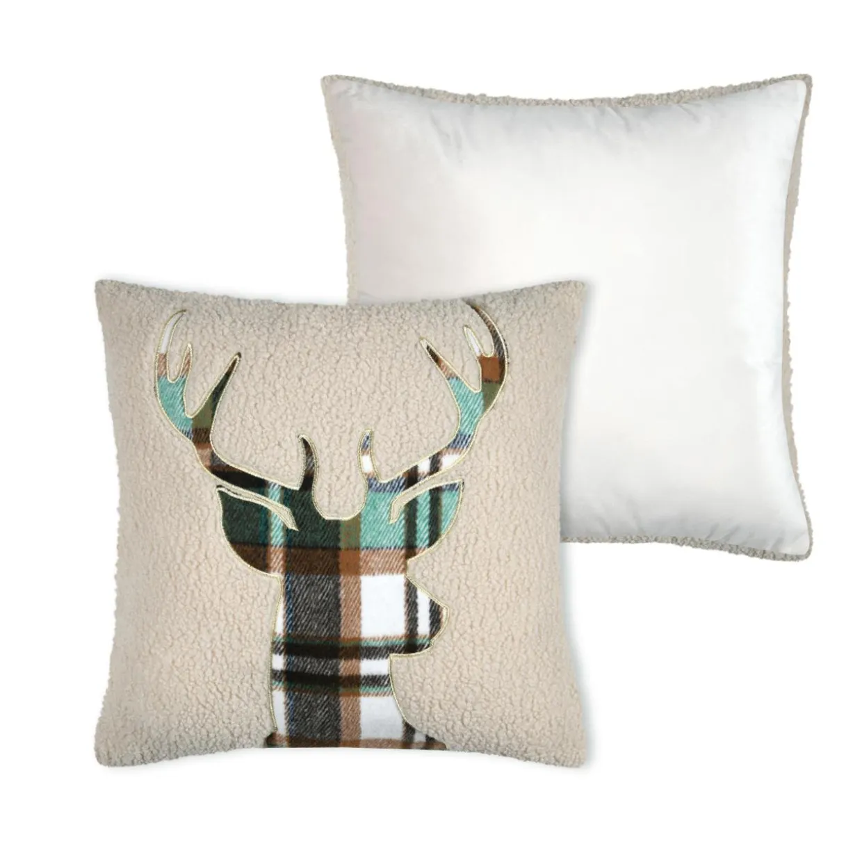 Coussin carré fausse fourrure (45 x 45 cm) Wildforest Vert