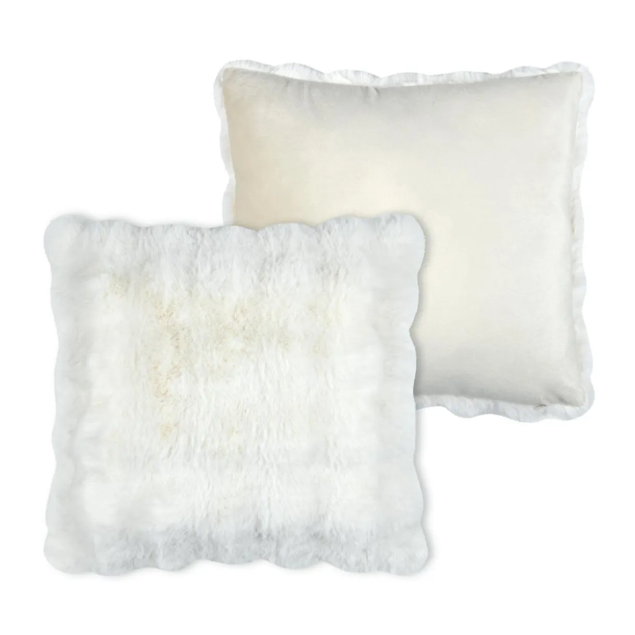 Coussin carré fausse fourrure (45 x 45 cm) Nebraska Ecru