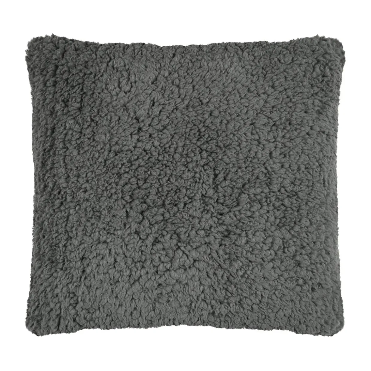 Coussin carré fausse fourrure (50 x 50 cm) Dudley Gris souris