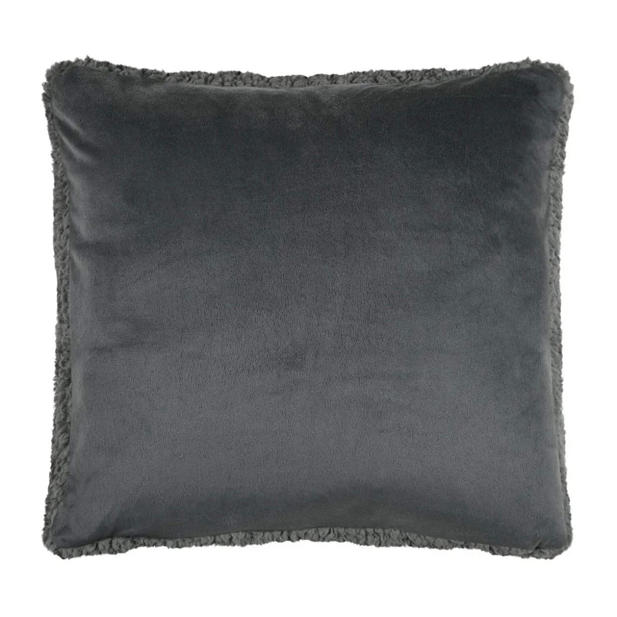 Coussin carré fausse fourrure (50 x 50 cm) Dudley Gris souris