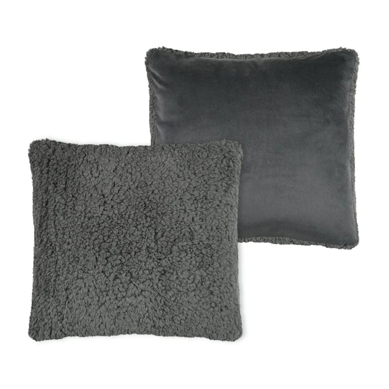 Coussin carré fausse fourrure (50 x 50 cm) Dudley Gris souris
