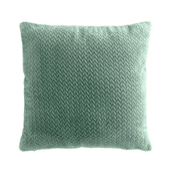 Coussin carré flanelle relief (45 x 45 cm) Flanela Vert kaki