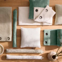 Coussin carré flanelle relief (45 x 45 cm) Flanela Vert kaki