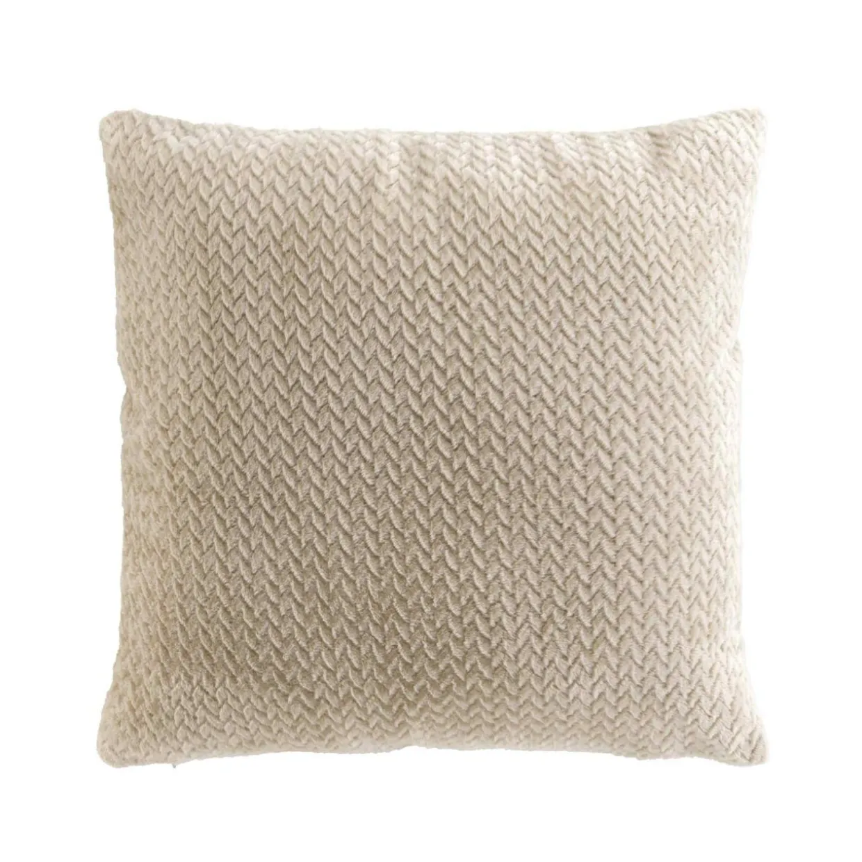 Coussin carré flanelle relief (45 x 45 cm) Flanela Beige