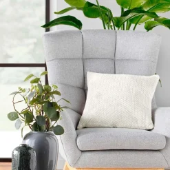 Coussin carré flanelle relief (45 x 45 cm) Flanela Écru