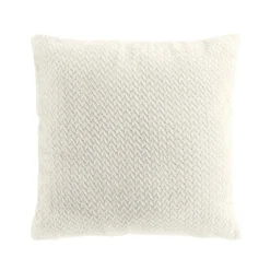 Coussin carré flanelle relief (45 x 45 cm) Flanela Écru