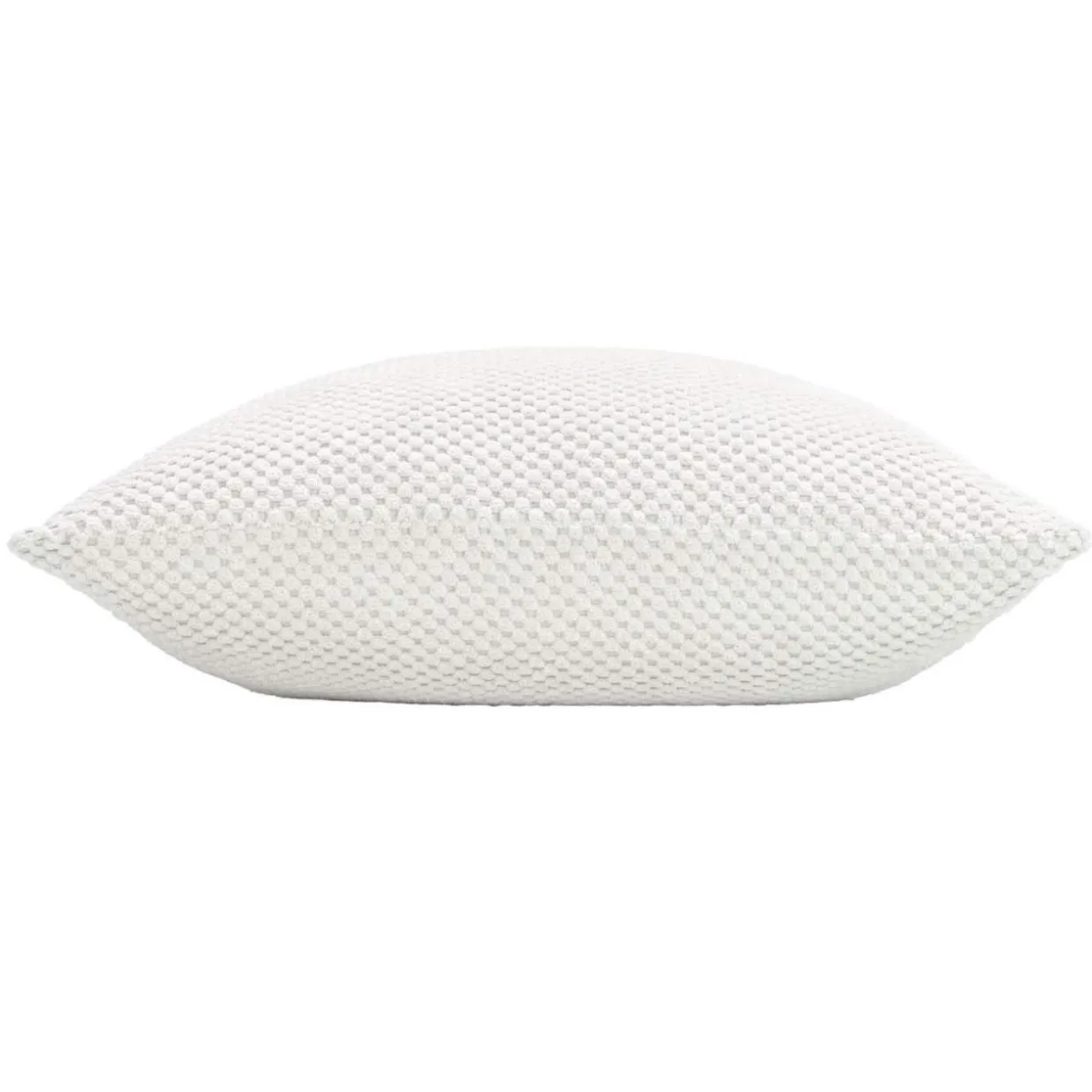 Coussin carré flanelle relief (45 x 45 cm) Java Blanc