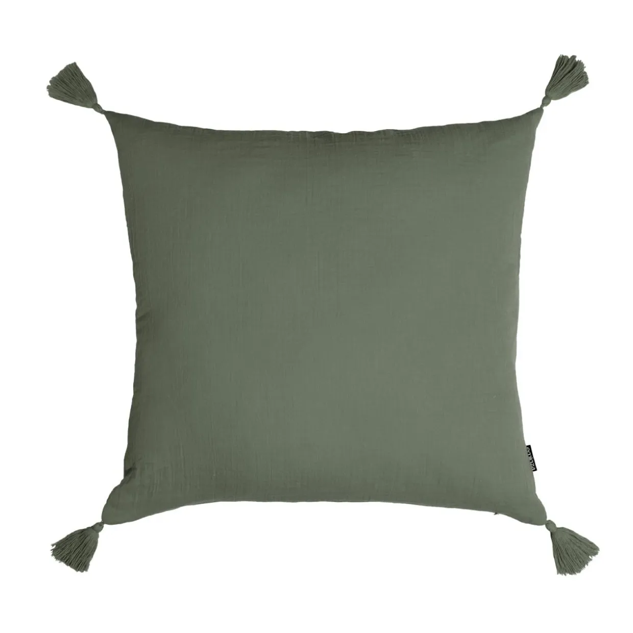 Coussin carré gaze de coton (60 x 60 cm) Gaïa Vert romarin