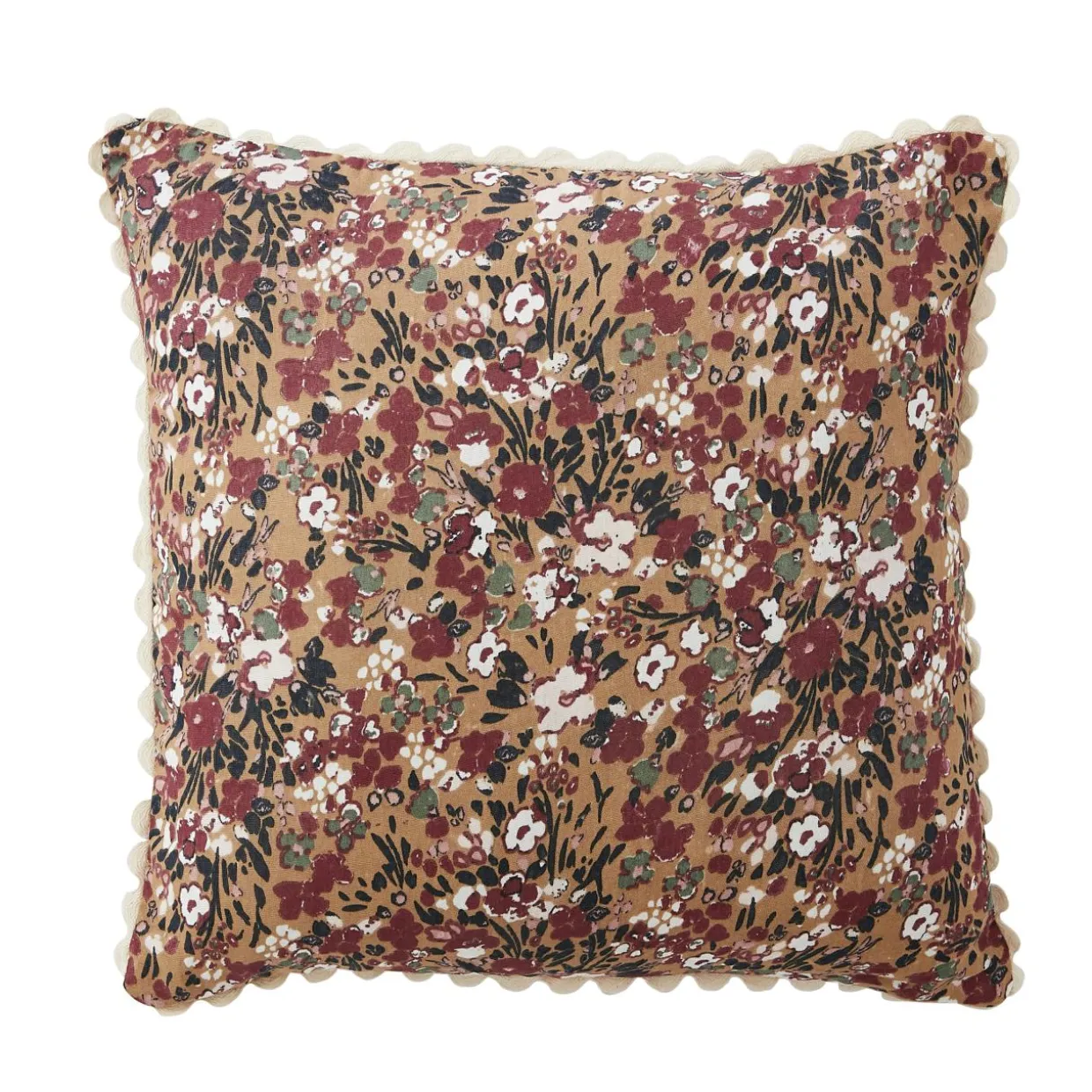 Coussin carré gaze de coton (40 x 40 cm) Constance Camel