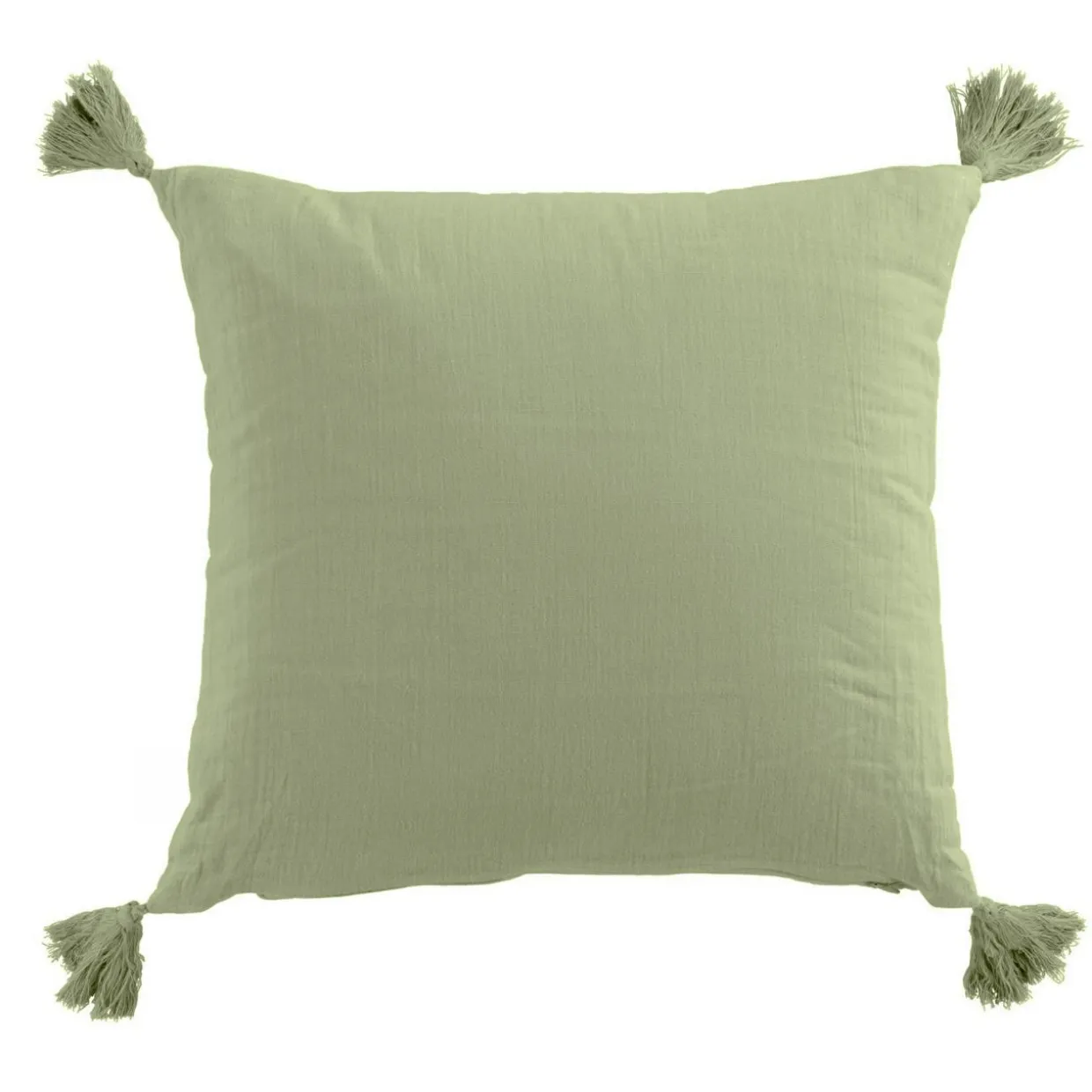 Coussin carré gaze de coton (40 x 40 cm) Gaïa Vert tilleul