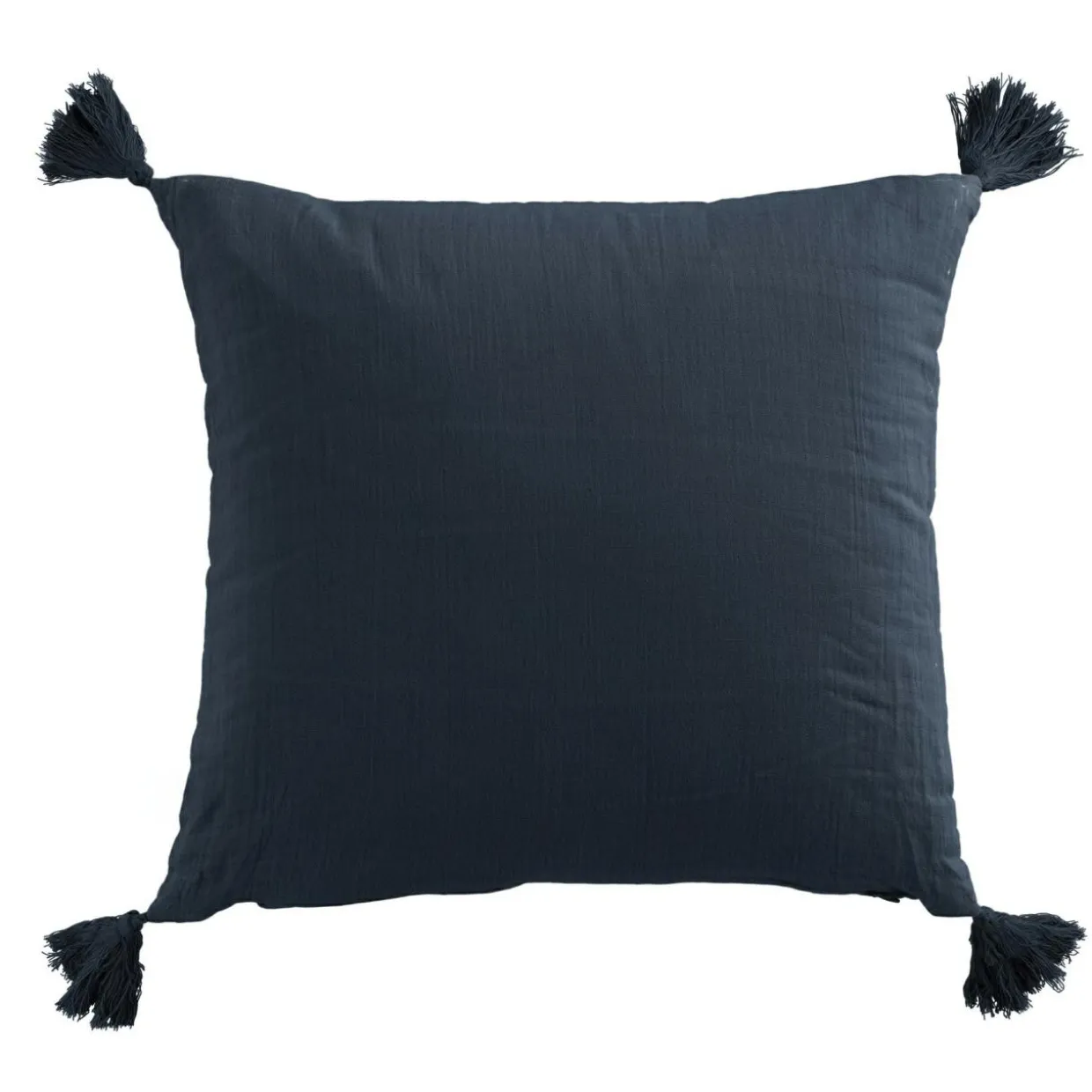 Coussin carré gaze de coton (40 x 40 cm) Gaïa Bleu nuit