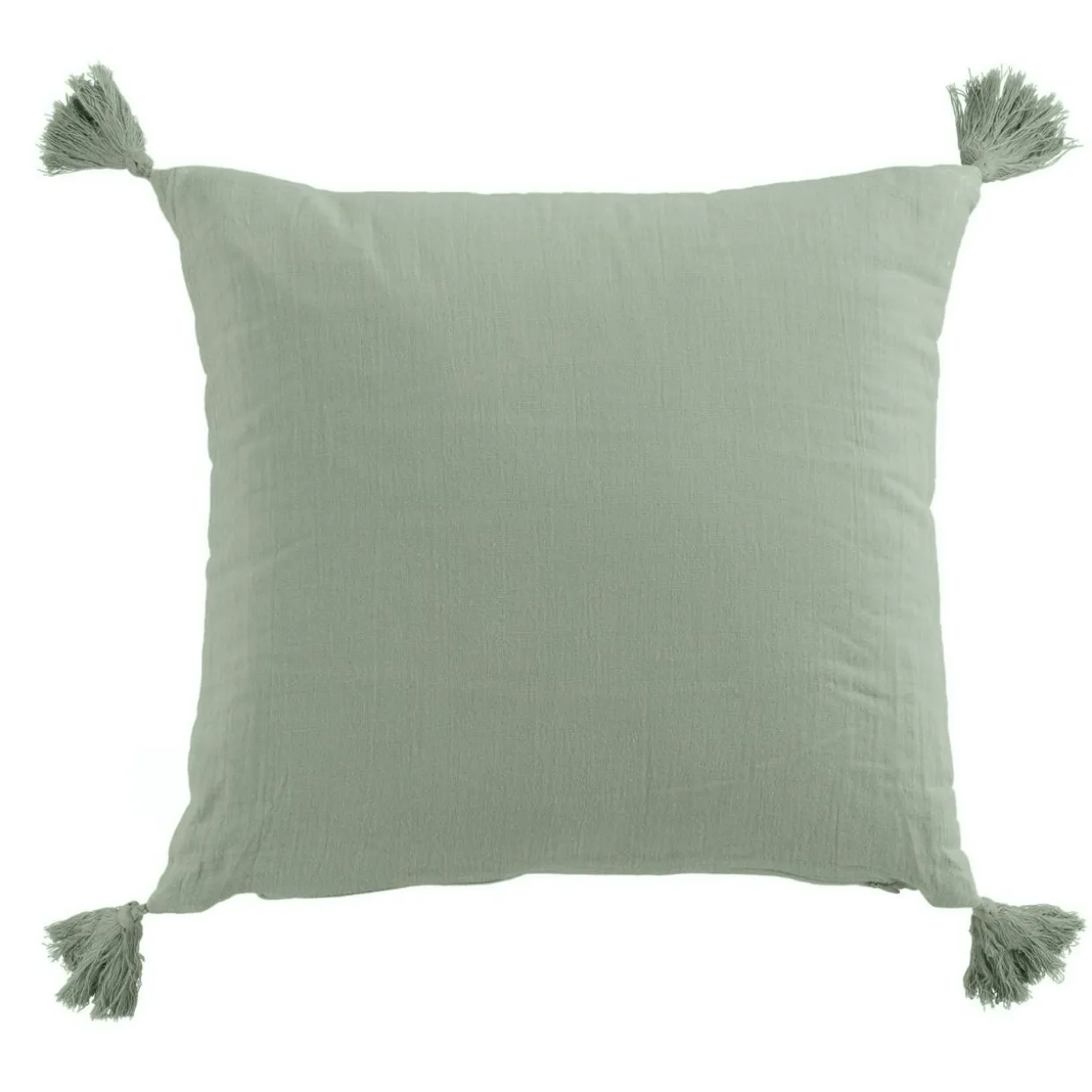 Coussin carré gaze de coton (40 x 40 cm) Gaïa Vert eucalyptus